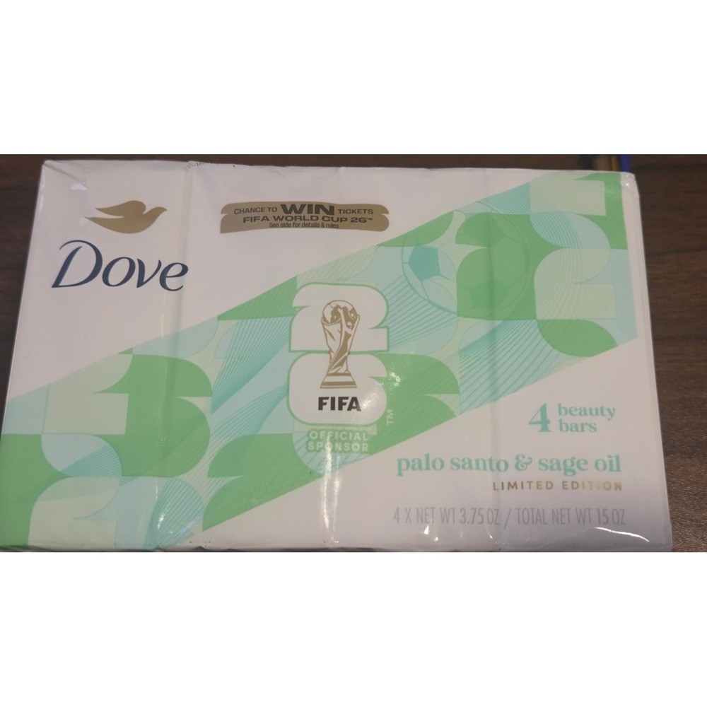 Dove Palo Santo & Sage Oil Beauty Bars 4 Pack Limited Edition FIFA World Cup 26